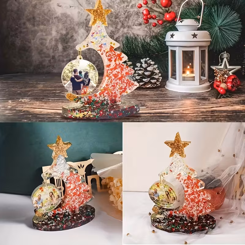Vista 3 de Árbol de Navidad Personalizado en Resina Epoxi – Diseño con Fotos Vista 3 de Árbol de Navidad Personalizado en Resina Epoxi – Diseño con Fotos