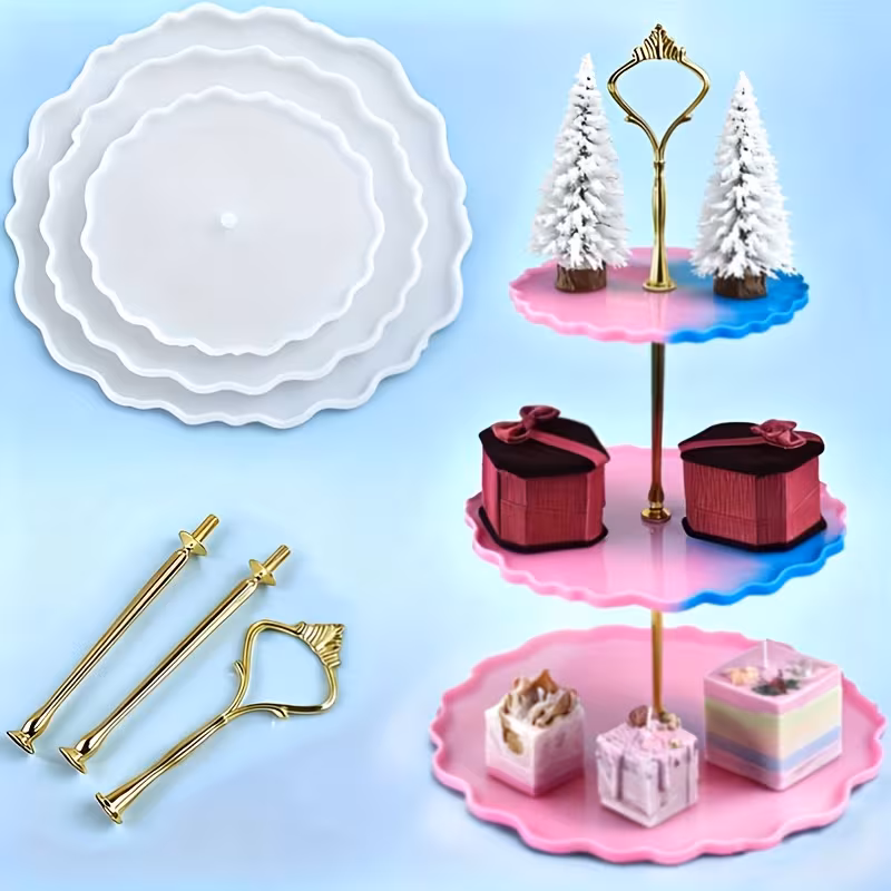 Vista 3 de Bandeja de 3 Pisos en Resina Epoxi – Personalizada y Artesanal Vista 3 de Bandeja de 3 Pisos en Resina Epoxi – Personalizada y Artesanal