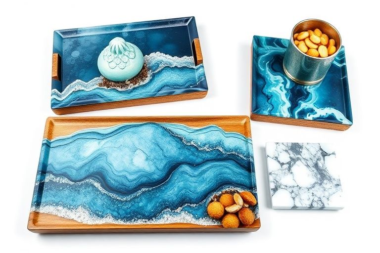 Imagen 3 de Posavasos de Resina Geoda (Set de 4)